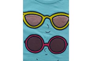 Glo-story T-shirt blauw zonnenbril 122
