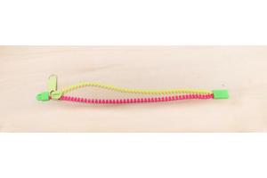 Rits armband 190x5mm geel roze groen. Nieuw