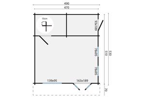 Blokhut - Tuinhuis Berlin | 44 mm | vuren onbehandeld