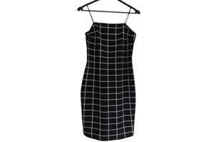 jurk geruit zwart wit M