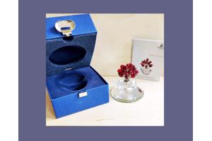 Swarovski Vaas 15 rode rozen met doos, certificaat, spiegel