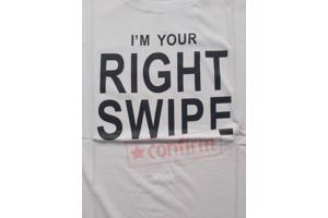 Glo-story - T-shirt - I am your right swipe - white M