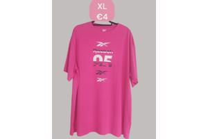 T-shirt roze lang en wijd ree bok print maat XL