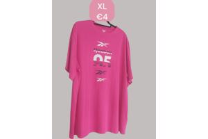 T-shirt roze lang en wijd ree bok print maat XL