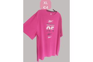 T-shirt roze lang en wijd ree bok print maat XL