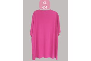 T-shirt roze lang en wijd ree bok print maat XL