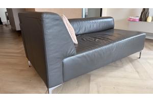 Chaise Longue - Montel - Leer Antraciet