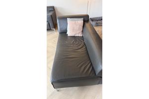 Chaise Longue - Montel - Leer Antraciet