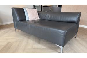 Chaise Longue - Montel - Leer Antraciet