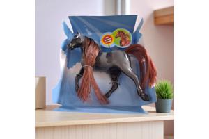 Little horse speelpaard zwart grijs gevlekt bruin haar