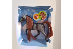 Little horse speelpaard zwart grijs gevlekt bruin haar