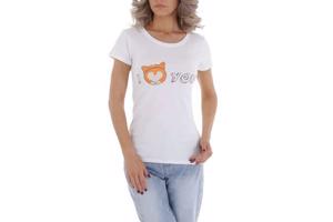 Glo-Story t-shirt I love you wit oranje S