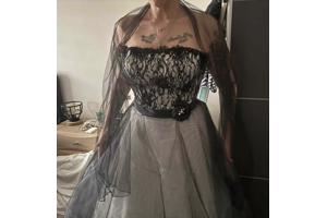 zwart/witte trouwjurk maat 38/40