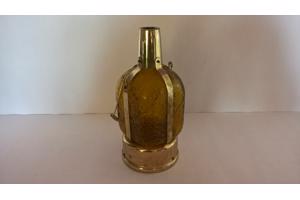 Antieke koperen metalen fles met speeldoos vintage jaren 60