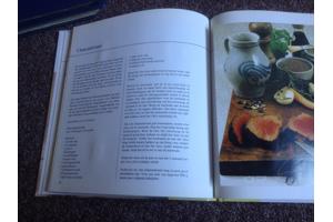 Twee kookboeken één met rundsvlees en één met microgolfoven,
