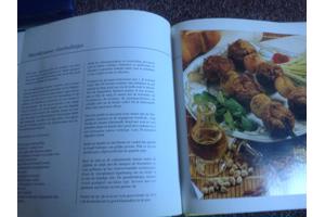 Twee kookboeken één met rundsvlees en één met microgolfoven,