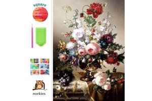 nr 42 Diamond painting bloemen 50x40cm (vierkant)