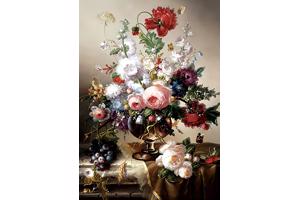 nr 42 Diamond painting bloemen 50x40cm (vierkant)