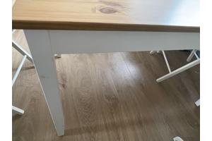 Tafel (eet of werktafel) hout met wit