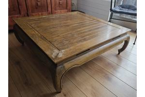 Massief eiken opiumtafel (100 x 100cm)