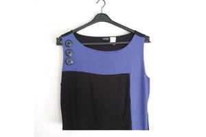 Stretchy jurk zwart paars S/M