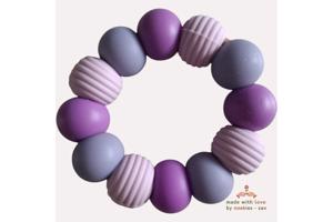 Noekies Handgemaakte Bijtring lila donkerpaars - Nieuw!