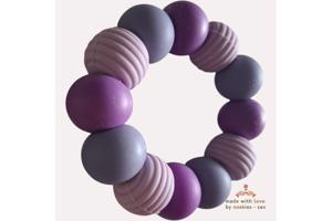 Noekies Handgemaakte Bijtring lila donkerpaars - Nieuw!