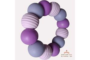 Noekies Handgemaakte Bijtring lila donkerpaars - Nieuw!