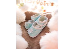 Junior Joy Babyschoenen Newborn Lichtblauw Met Bloemetjes