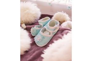 Junior Joy Babyschoenen Newborn Lichtblauw Met Bloemetjes