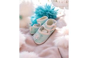 Junior Joy Babyschoenen Newborn Lichtblauw Met Bloemetjes