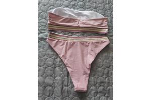 Bandeau bikini roze goud L