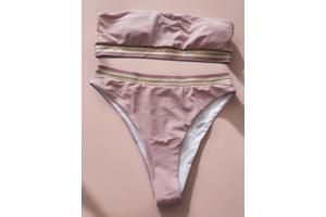 Bandeau bikini roze goud L