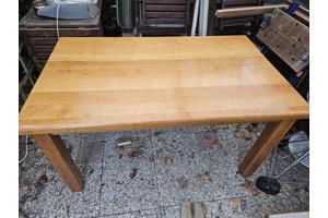 eettafel met 4 stoelen, massief eiken 85 x 145/195