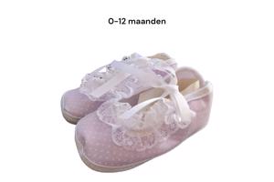 Junior Joy Babyschoenen Newborn Meisjes Paars/wit Met Stippe