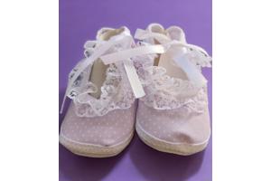 Junior Joy Babyschoenen Newborn Meisjes Paars/wit Met Stippe