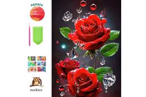 nr 58 Diamond Painting rode rozen 50x40cm (vierkant)