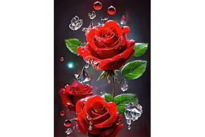 nr 58 Diamond Painting rode rozen 50x40cm (vierkant)