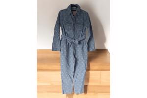 White Icy spijker jumpsuit maantjes blauw L