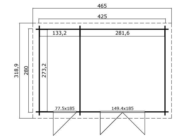 Tuinhuis-Blokhut Belmont 2: 425 x 280 cm