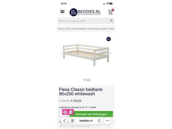 Bed 1 persoons Whitewash