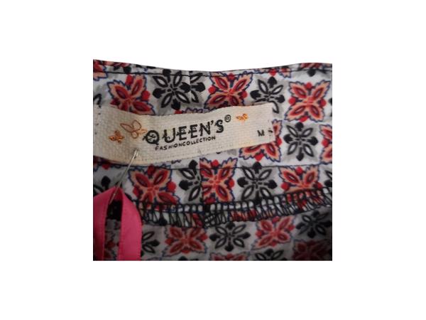 Queens tuniek met kanten mouwen rood zwart M