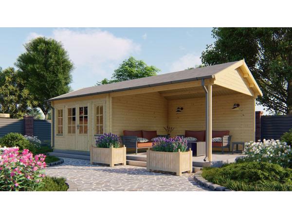 Blokhut - Tuinhuis Kwaspa | 44 mm | vuren onbehandeld