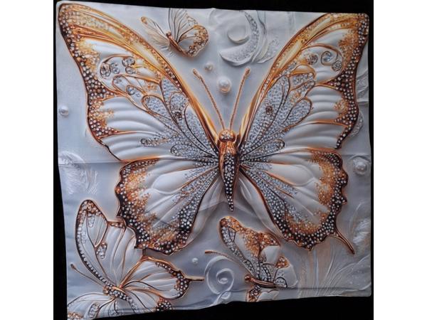 Set van 4 kussenhoezen vlinder grijs goud 45x45cm
