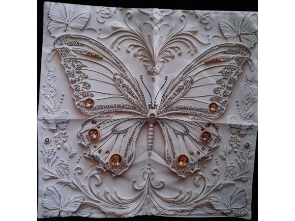 Set van 4 kussenhoezen vlinder grijs goud 45x45cm