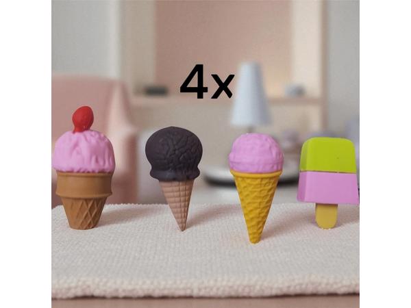 set van 4 x Gum in vrolijke ijsjes vormen