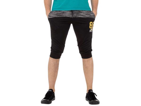 Heren korte broek zwart grijs L