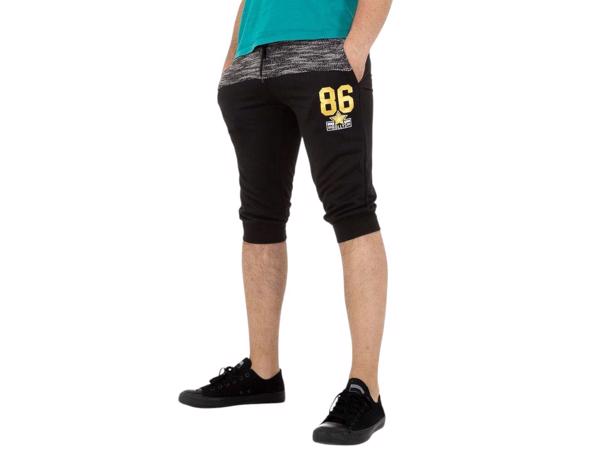 Heren korte broek zwart grijs L