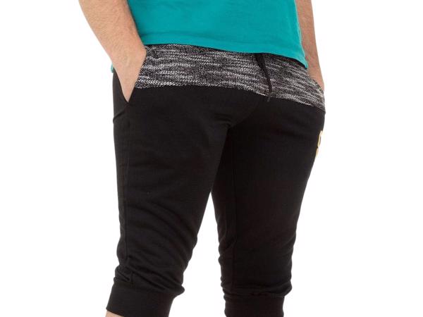 Heren korte broek zwart grijs L