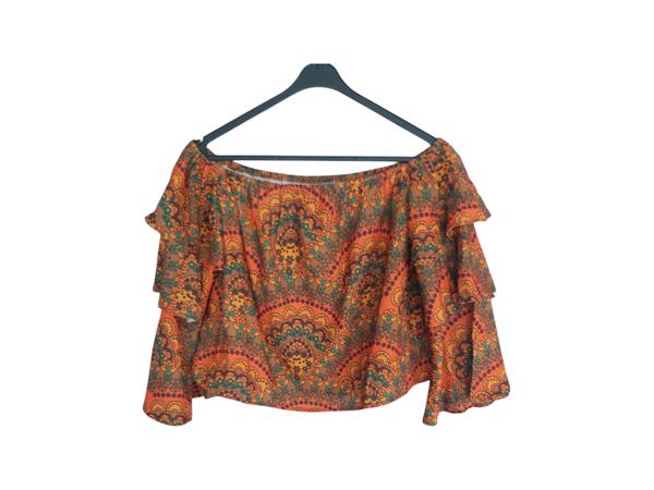 Off shoulder croptop oranje M